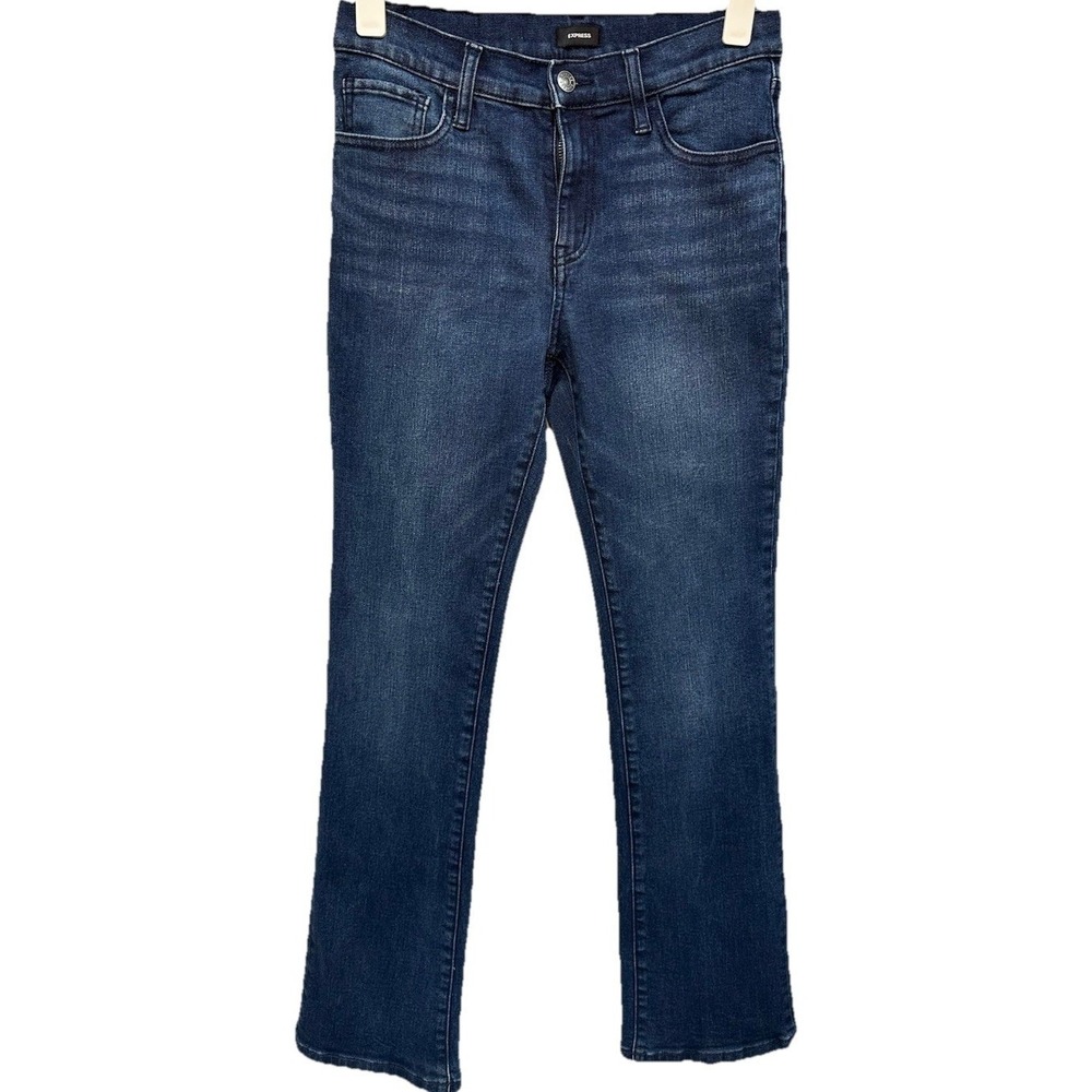 Express Denim Blue Jeans Women's Size 8 Stretch Dark Wash 5 Pockets Mid Rise